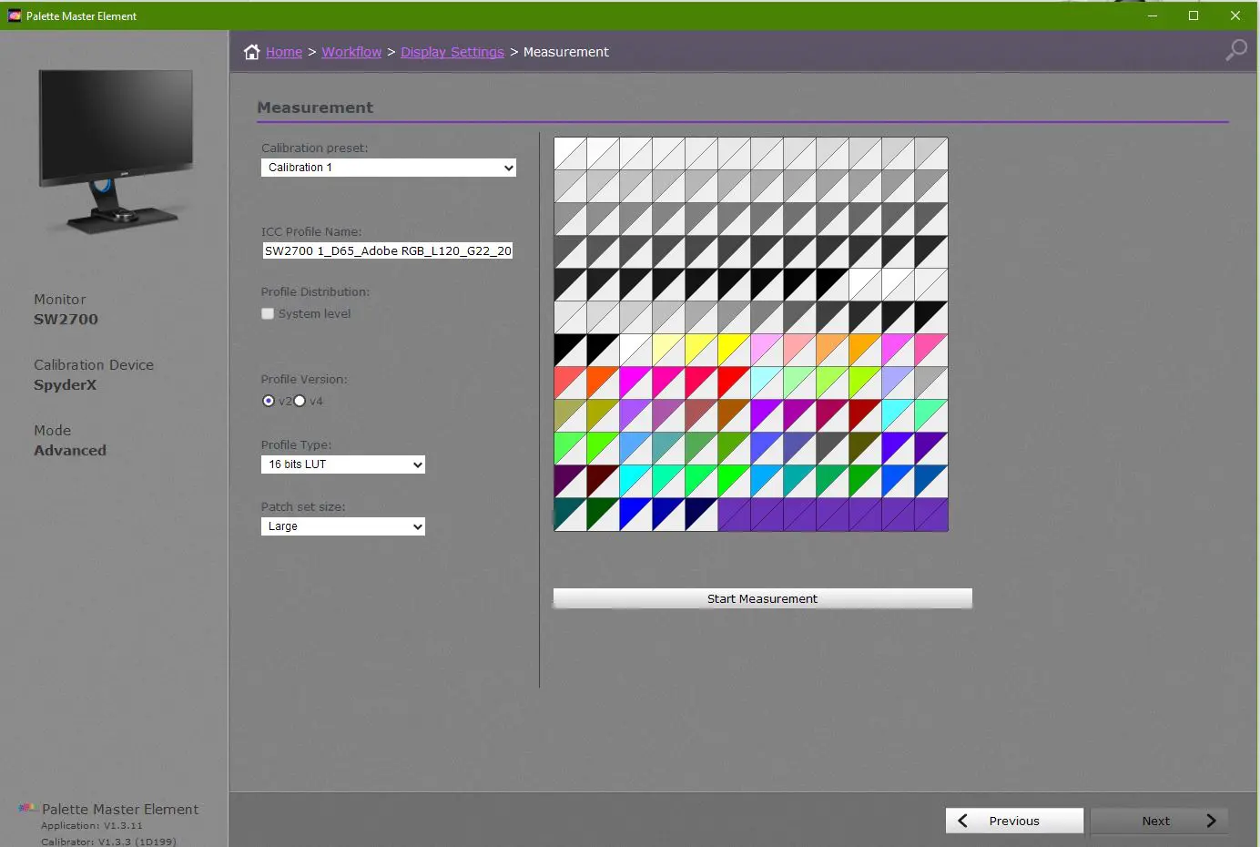 PME-Measurement Settings